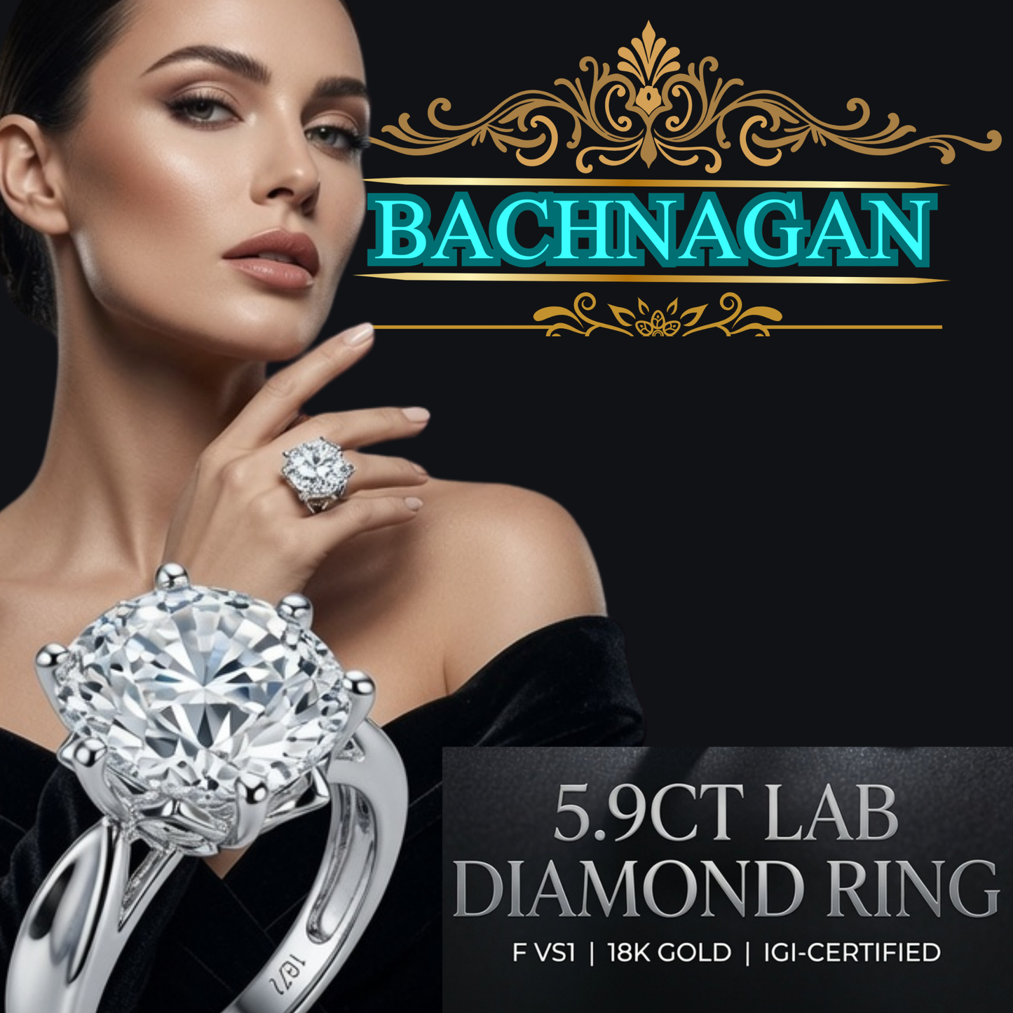 Lab Diamond Ring 5.09ct - F/VS1 | 18K White Gold | IGI Certified | LG626495223