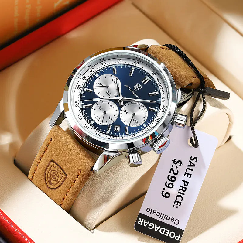 POEDAGAR Men’s Luxury Waterproof Chronograph Watch