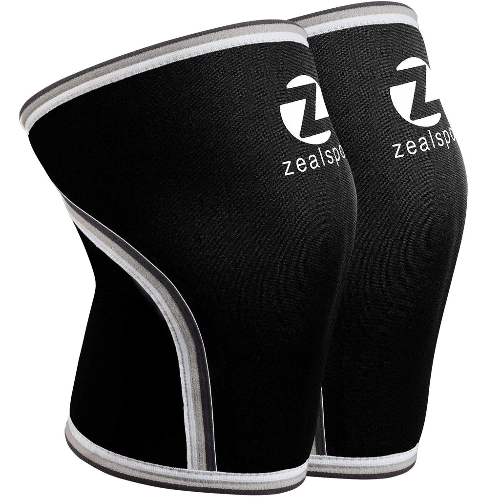 ZEALSPOT Knee Sleeves(1 Pair) Compression & Support for Weightlifting WOD Squats Gym Powerlifting & Crossfit-7mm Neoprene Knee Brace-Both Women & MenBlackXL
