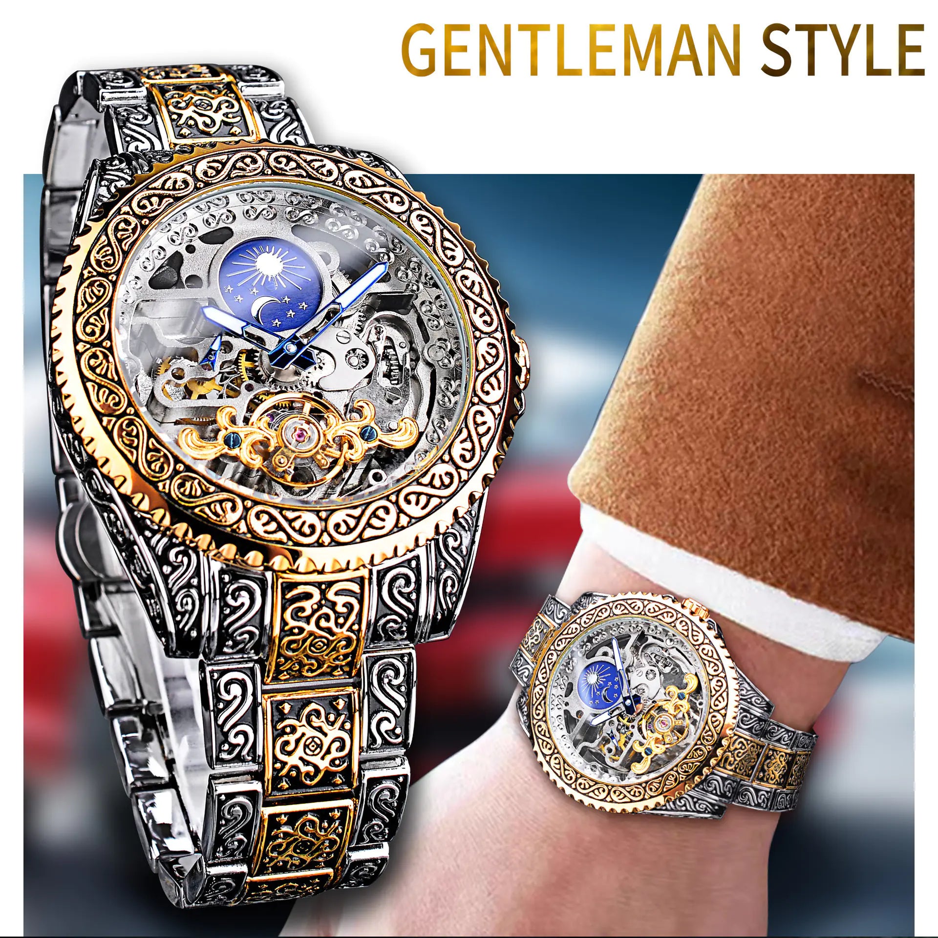 Forsining Men's Fashion Hollow Vintage Mechanical Watch
