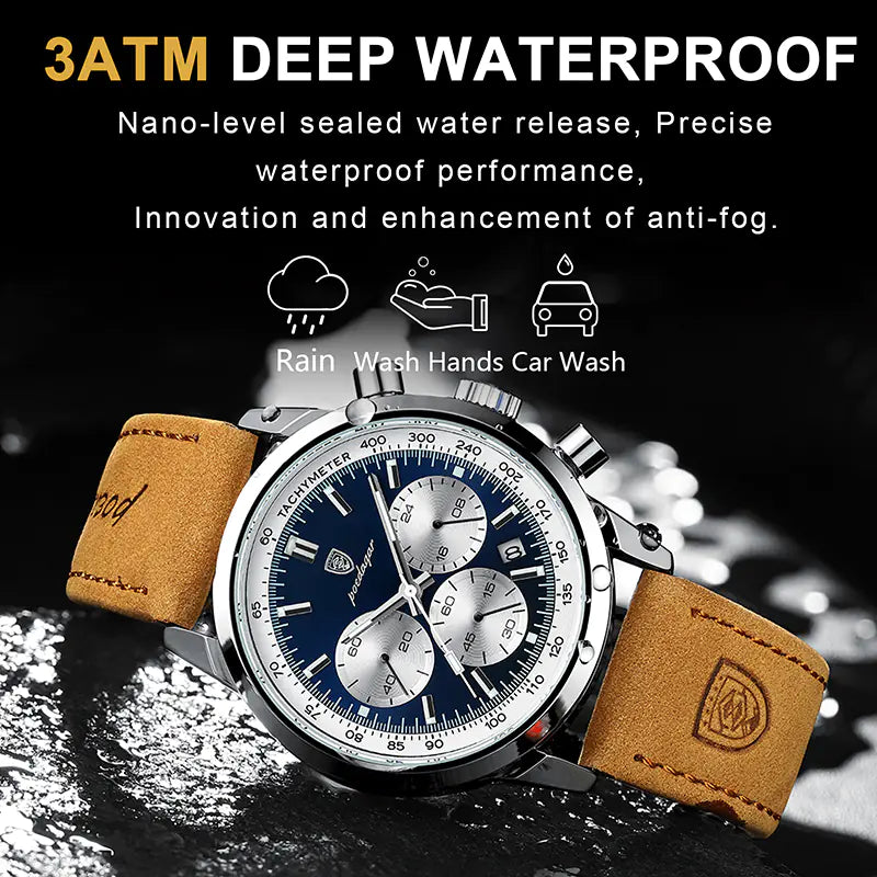 POEDAGAR Men’s Luxury Waterproof Chronograph Watch