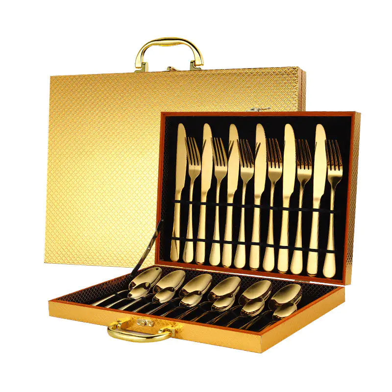 Luxury 24-Piece Stainless Tableware Set