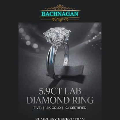 Lab Diamond Ring 5.09ct - F/VS1 | 18K White Gold | IGI Certified | LG626495223