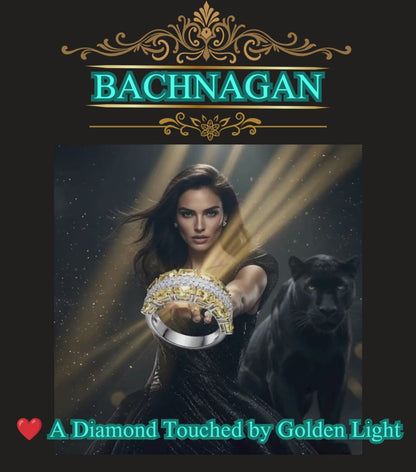 "A Diamond Touched by Golden Light" – 6.47ct Yellow & 0.940ct White Lab Diamond Multi-Row Pavé Band Ring in 10K Two-Tone Gold